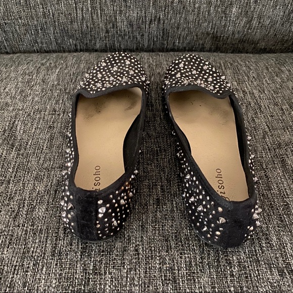 ❌SOLD❌ ZIGISOHO BLACK SUEDE EMBELLISHED FLATS SZ 7 - Picture 3 of 4